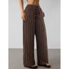 Women's Spring Retro Striped Wide-Leg High-Waisted Slimming Straight-Leg Casual Pants for Work