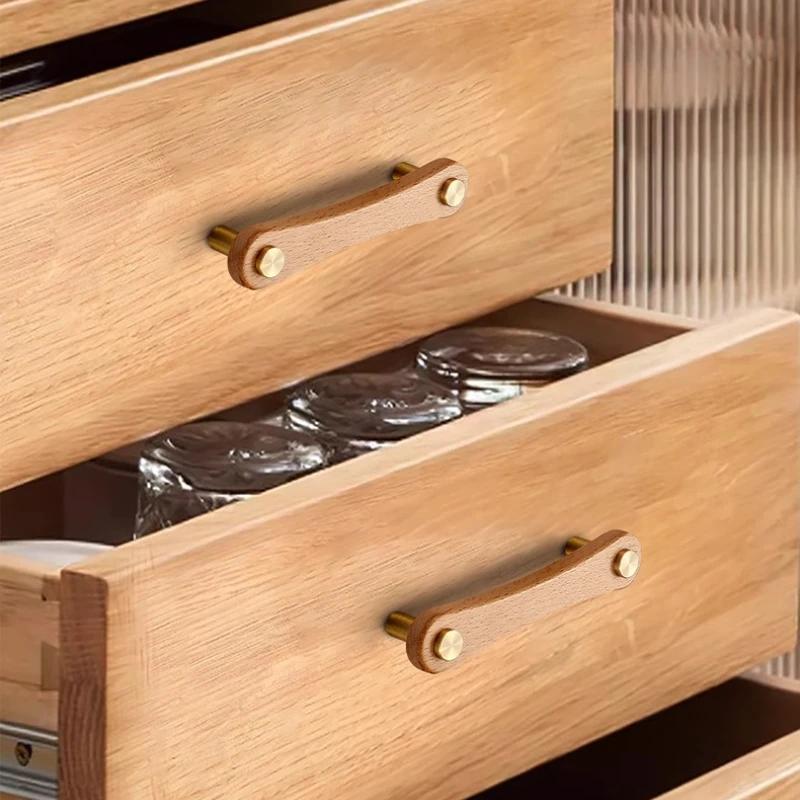 Schubladenschrank Möbel Küchengriffe für Schrankknauf Tür Schublade Möbel Küche Buchenholz Massiv Zinklegierung Griffe