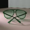 Trendy Big Frame Sun Glasses Women Men Square Sunglasses Female Beautiful Green Colors Mirror Designer Brand Fashion