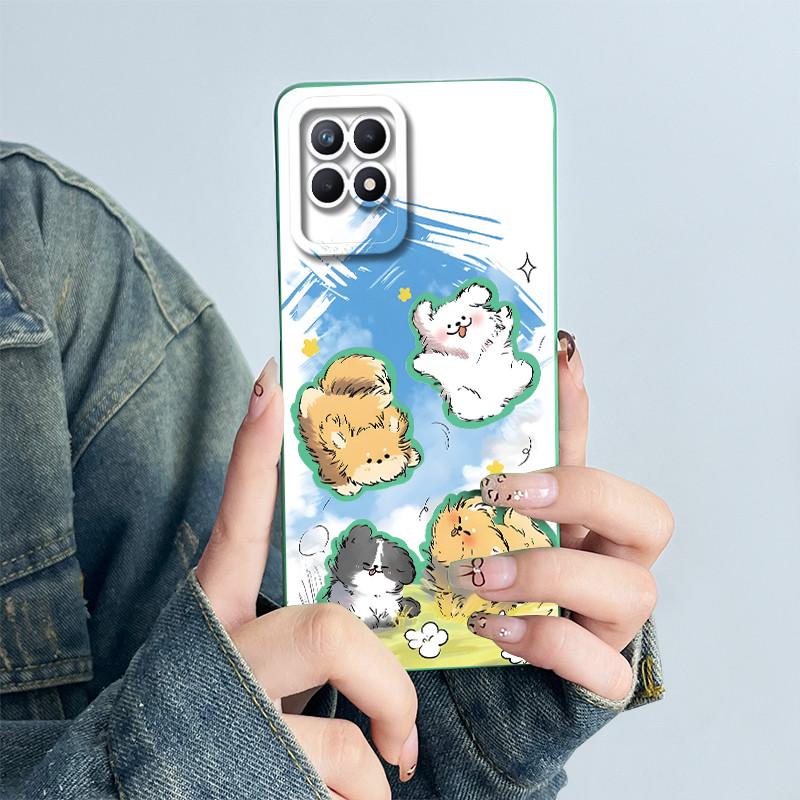 For OPPO Realme 8i 4G Phone Case RMX3151 RMX3286 Soft Silicone Capa for realme Narzo 50 Lovely panda Cartoon Flower Funda Cover