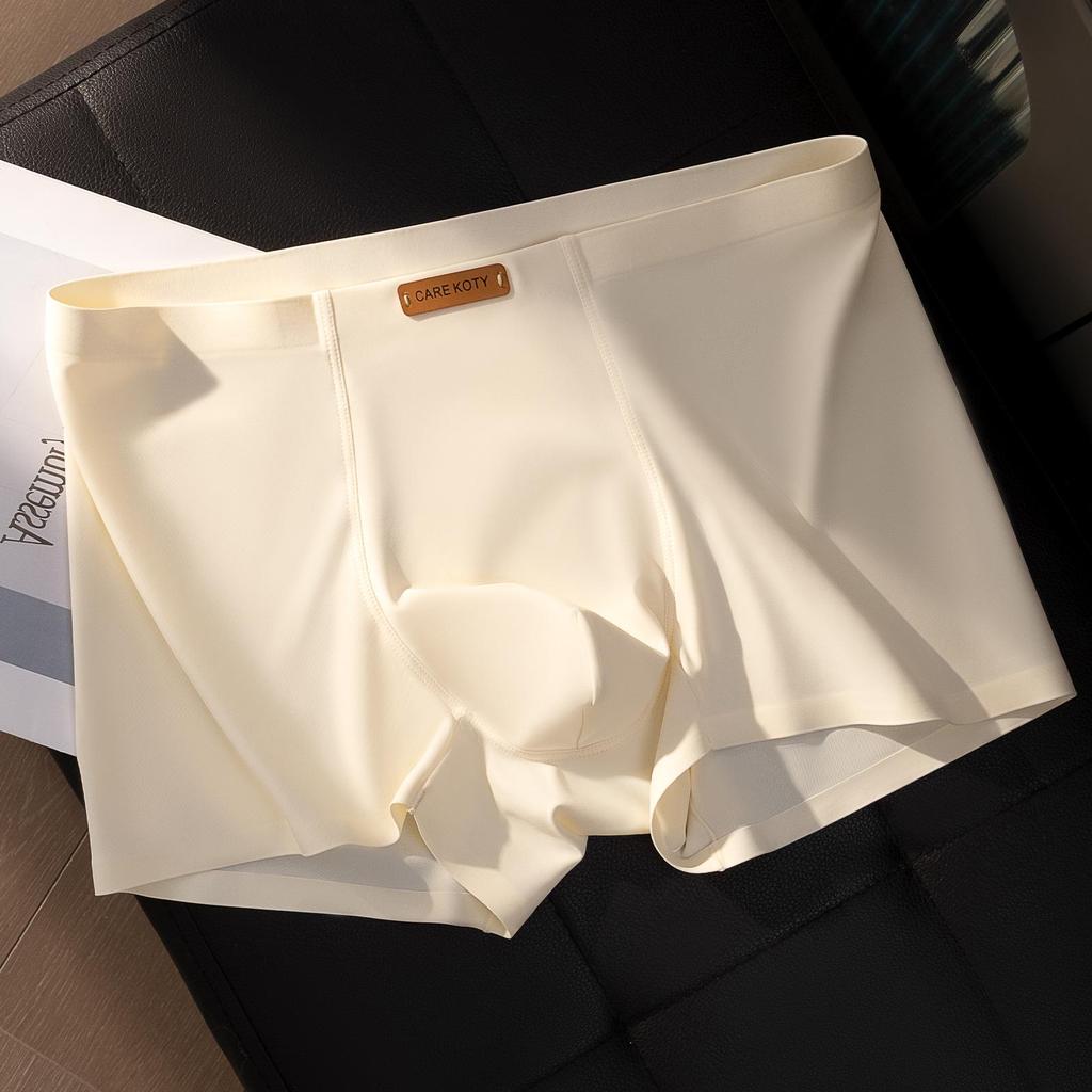 Nahtlose Einteiler Herren Nude-Gefühl Eis Seide Boxer-Slips - Bequeme, Atmungsaktive Sommerbekleidung