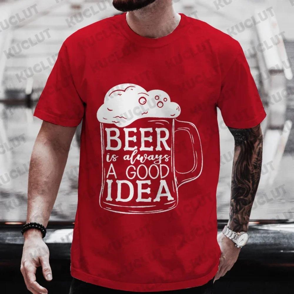 Men's T-shirts 2024 Fashion Beer DAY Graphic Y2k Clothing Male Drinking Party Streetwear Casual Short Sleeve Tees Oversized Tops