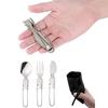 Camping Flatware Sets Stainless Steel Kitchen Accessory Spoon Fork Knife With Nylon Bag Foldable Tableware Dinnerware Set