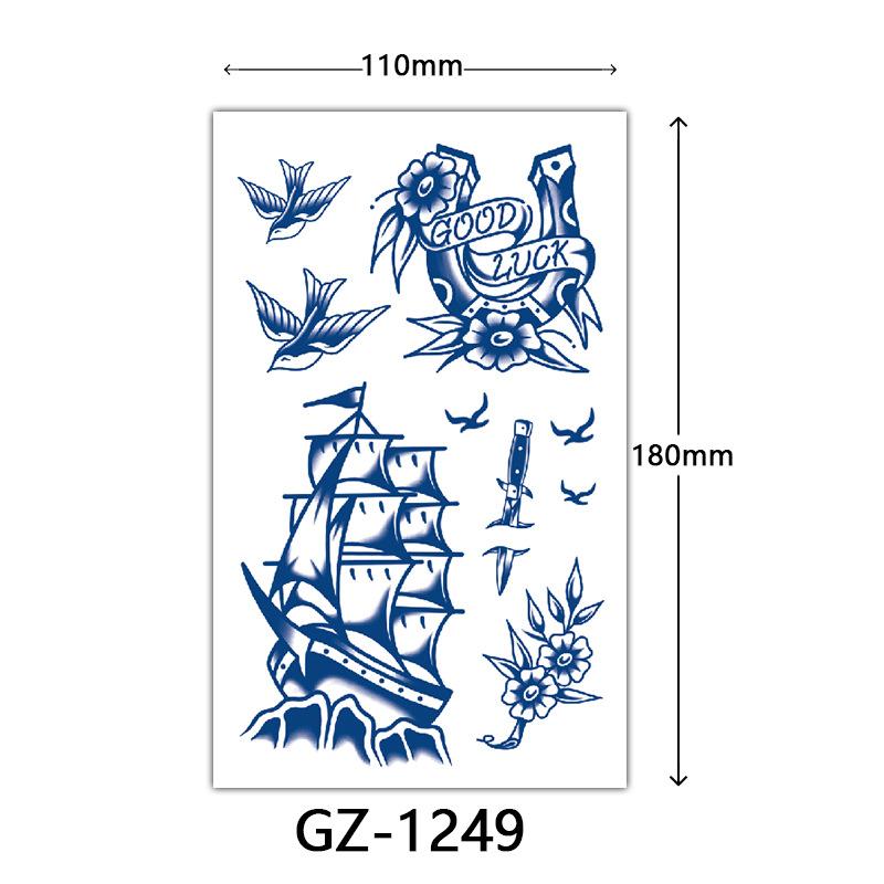 Herbal Tattoo Stickers, Juice Tattoo Stickers, Semi-Permanent English Letter Tattoo Stickers Tattoo
