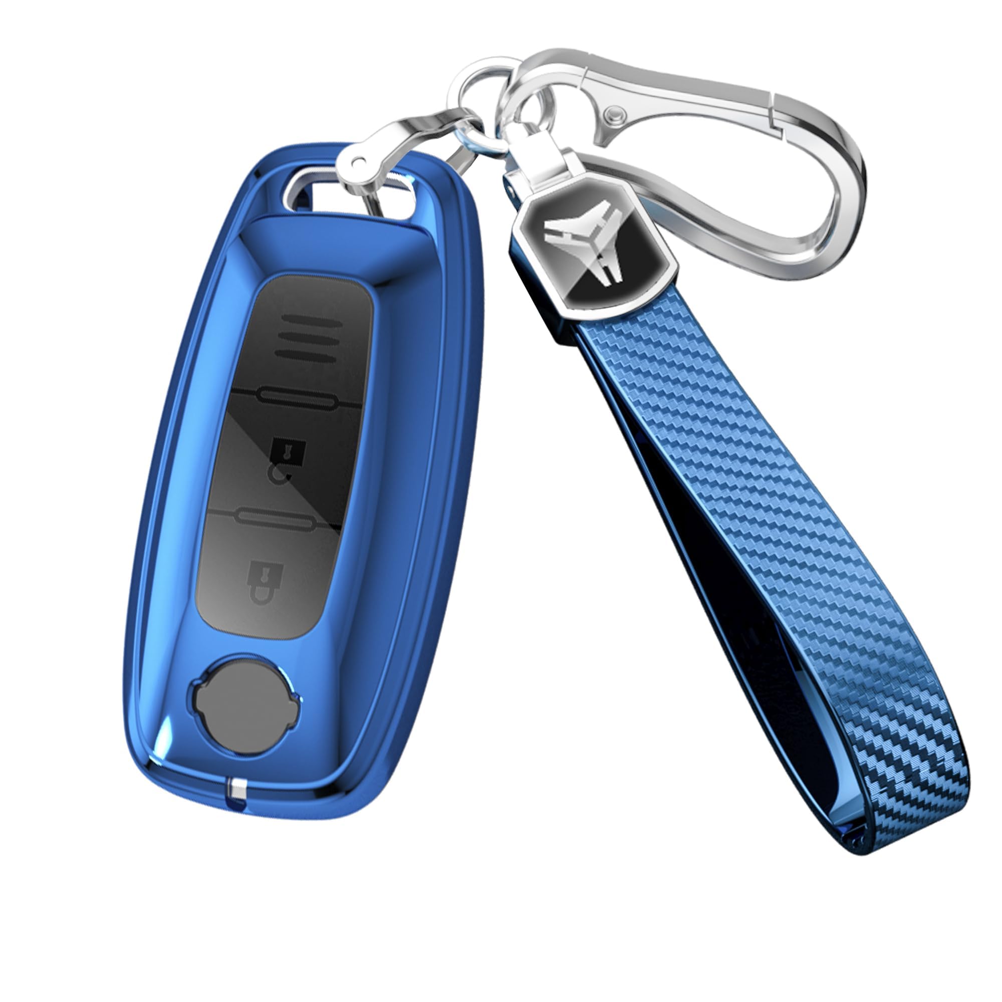 

[Unhoke] Чехол для ключа Nissan New Serena, C28 Чехол для ключа X-Trail, Aria, Sakura, Смарт-ключ синий