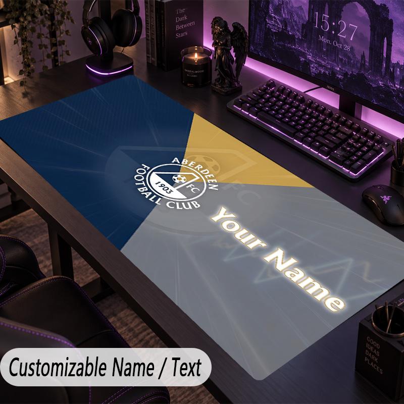 Custom Text Big Mousepad, Extended Desk Pad For Laptop Work GameAberdeen FC