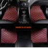 4pcs Coffee Color PU Leather Auto Car Floor Mats Front Rear Liner Weather Set