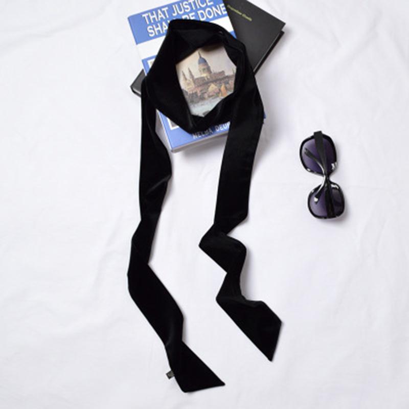 

Fashion Gold Velvet Scarf Spring Autumn Female Retro Long Thin Narrow Strip Neckscarf Multifunction Headband Belt Shawl Wrap N40 5x200cm