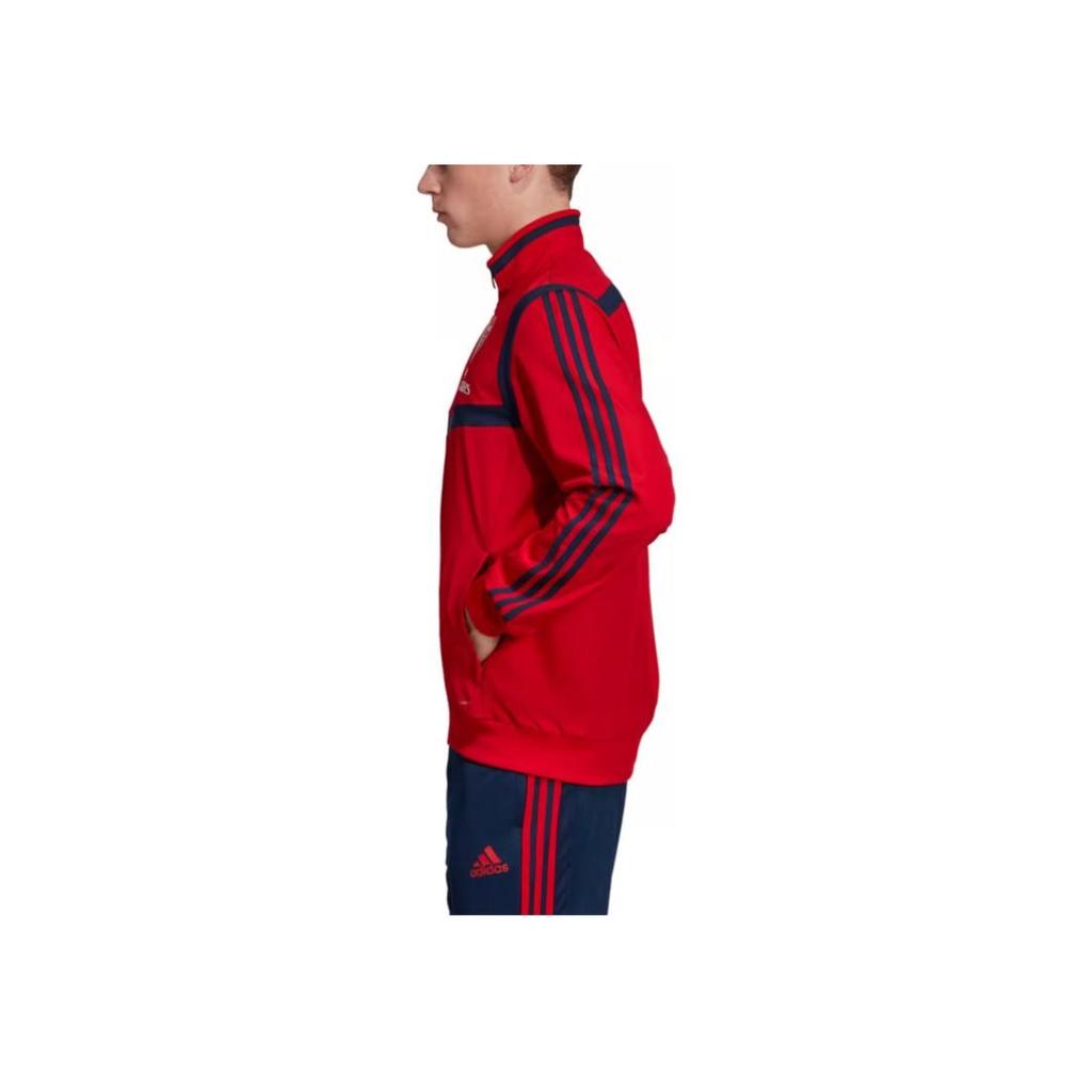 adidas Veste Rétro Sport Col Montant Imprimée Imperméable Respirante Séchage Rapide Veste Homme Rouge EH5729