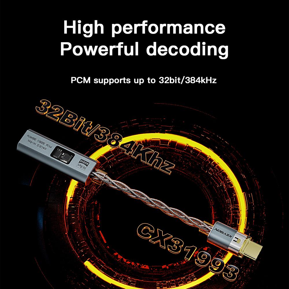 KEYSION USB C Type-C To 3.5mm DAC CX31993 MAX97220 Dual Chip Digital Audio Amplifier UAC2.0 HiFi Audio Adapter AMP 32bit 384KHz