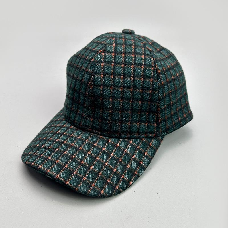 Spring And Summer Plaid British Retro Thousand Bird Grid Classic Baseball Cap Men And Women Retro Sunshade Personality Fashion Versatile