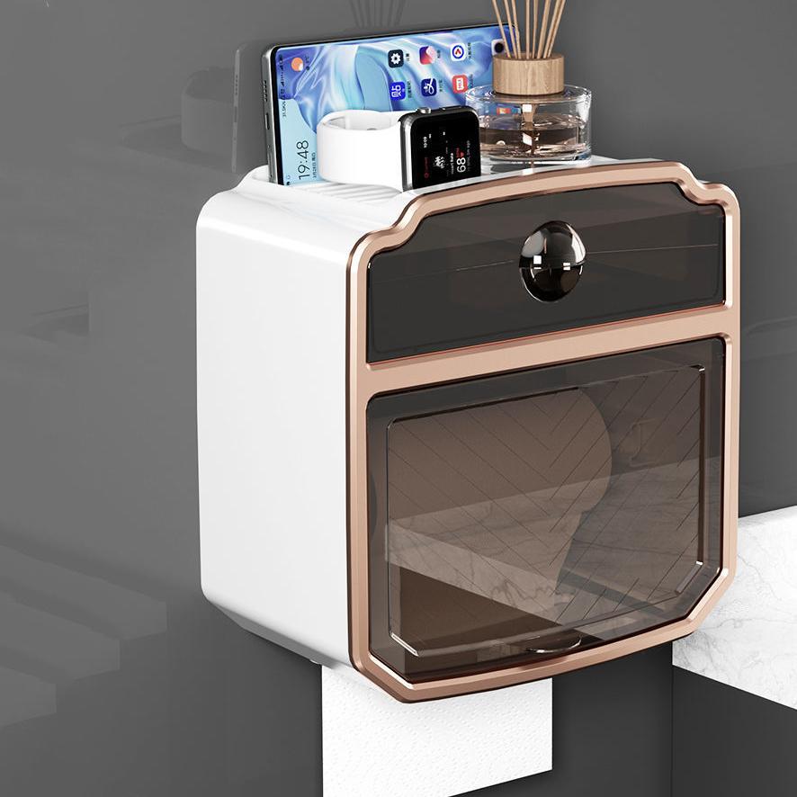 

WTEMPO Настенная коробка для туалетной бумаги, без отверстий, водонепроницаемая коробка для бумажных полотенец, многофункциональная кухонная коробка для извлечения рулонной бумаги 22*13.5*23cm белый