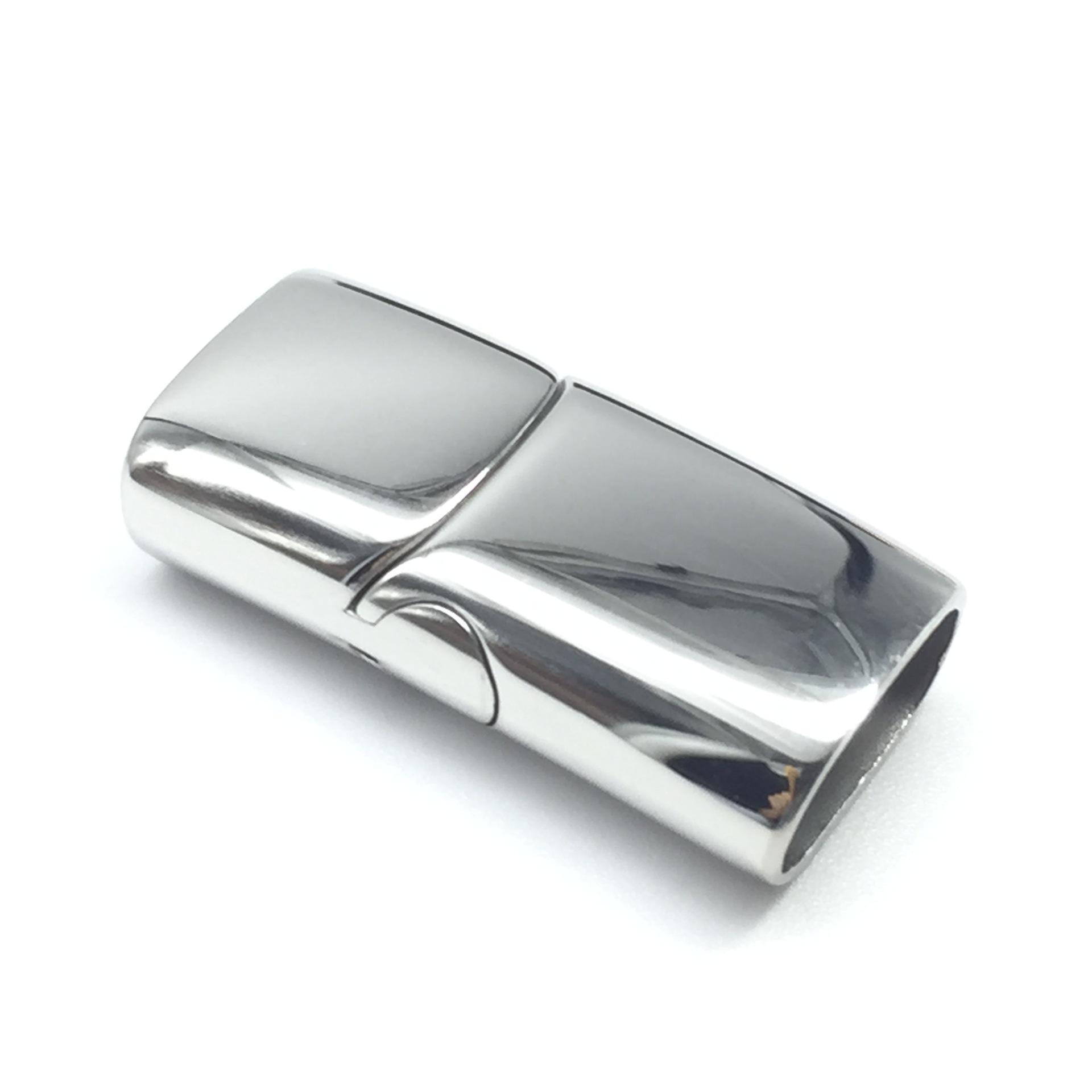 

Stainless Steel Magnetic Buckle Bracelet Connector for Flat Leather Rope Inner Diameter 12x6mm