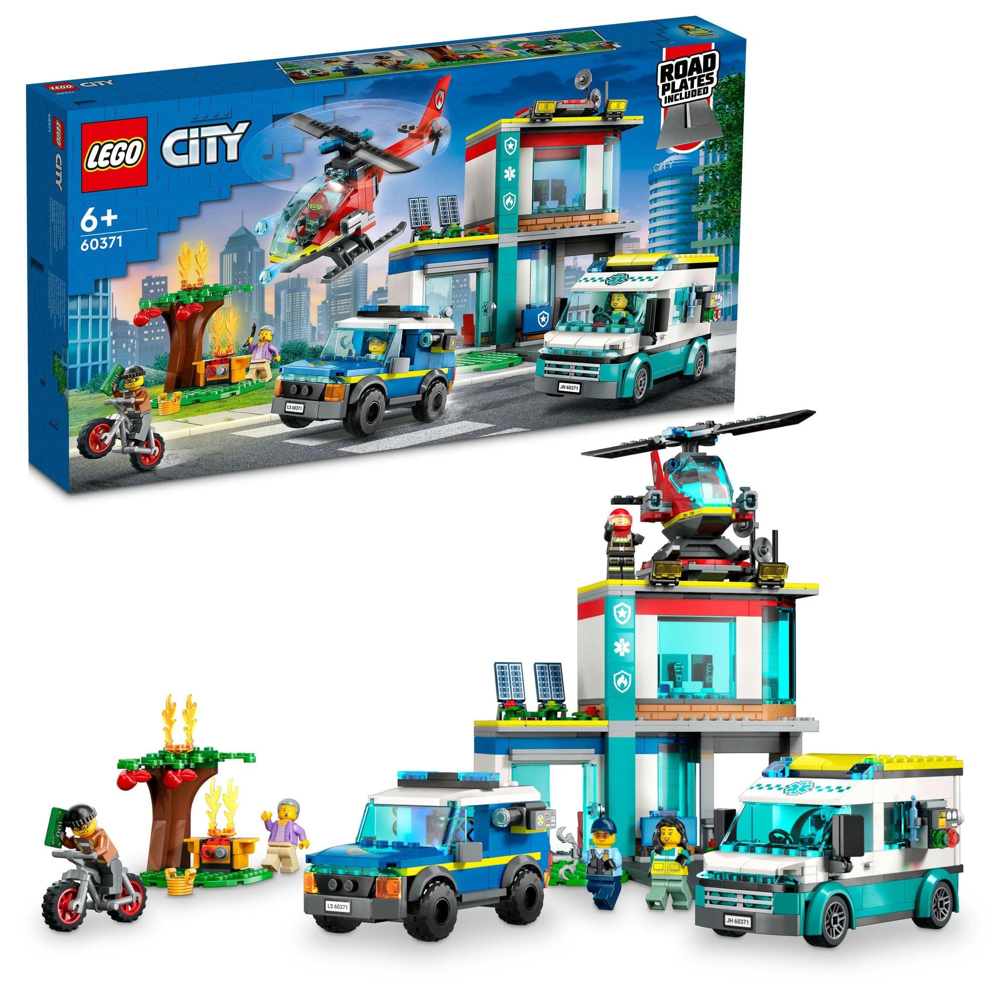 

LEGO City Штаб-квартира экстренных служб 60371 Игрушечные блоки Подарок для полиции и строительства города Мальчикам и девочкам от 6 лет