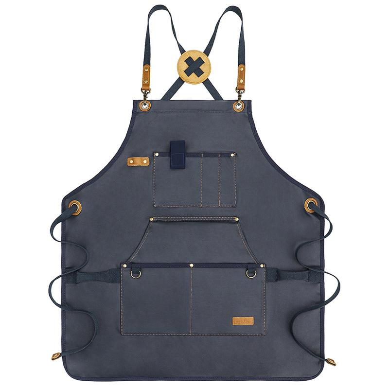 Thickened Canvas Garden Apron: Adjustable, Waterproof & Oilproof Smock with Logo Print