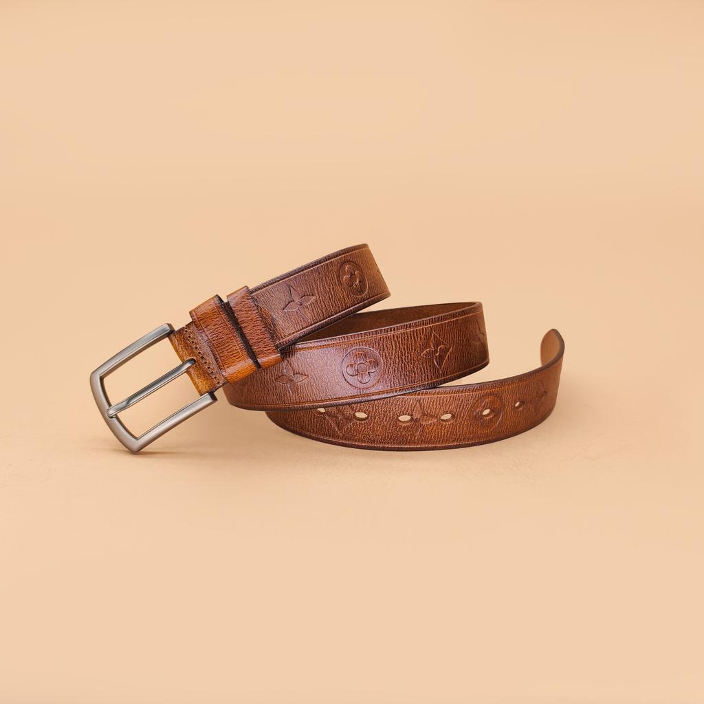 Alloy Buckle Men's Embossed Belt Casual Business Pin Buckle Belt