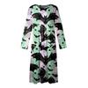 Women's Casual -neck Halloween Print Mid-length Dress Long-sleeved Dress With Pocket