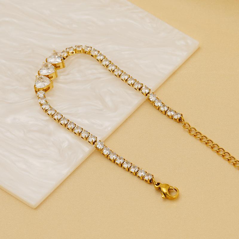 2026 European and American Zircon Tennis Chain Bracelet Women's Full Diamond Ins Niche Design Light Luxury High-end Jewelry