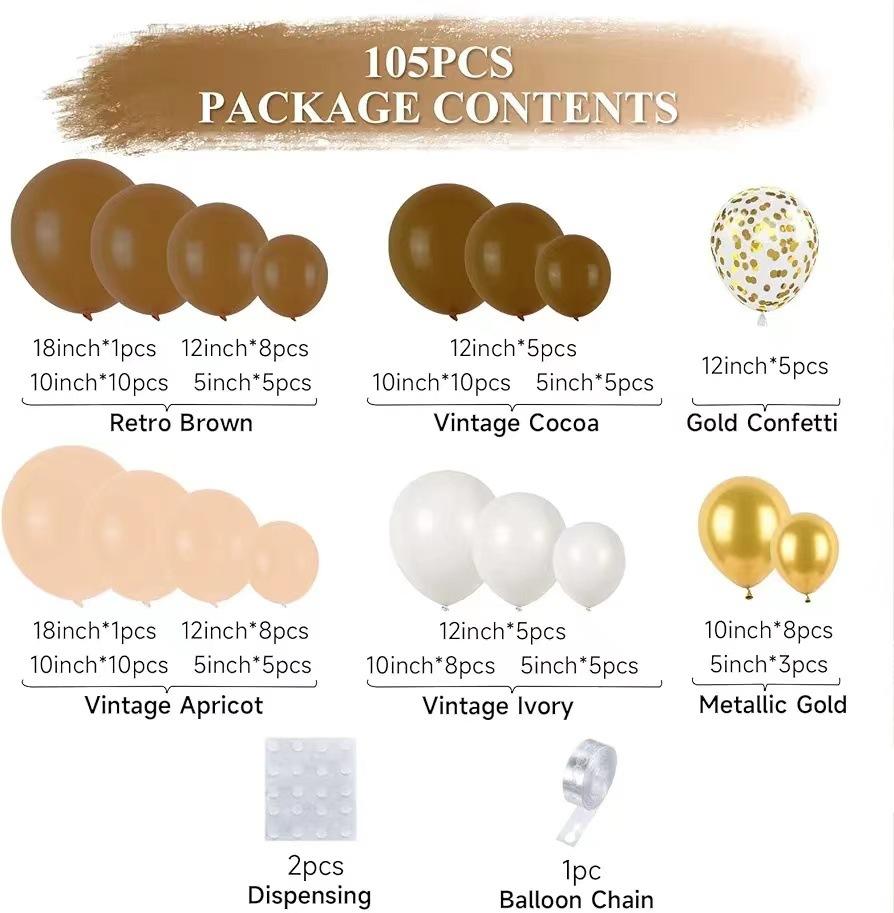 Vintage Balloon Chain Set Birthday Party Wedding Scene Decoration Arrangement Balloon