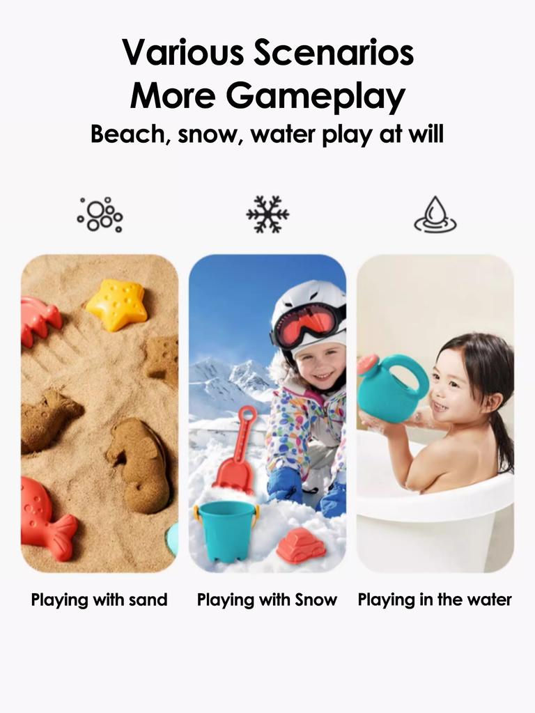 Non-Toxic 18Pcs Summer Beach Set Toys For Kids Digging Sand Plastic Bucket Watering Bottle Shovels Children Beach Water Game Toys Tools