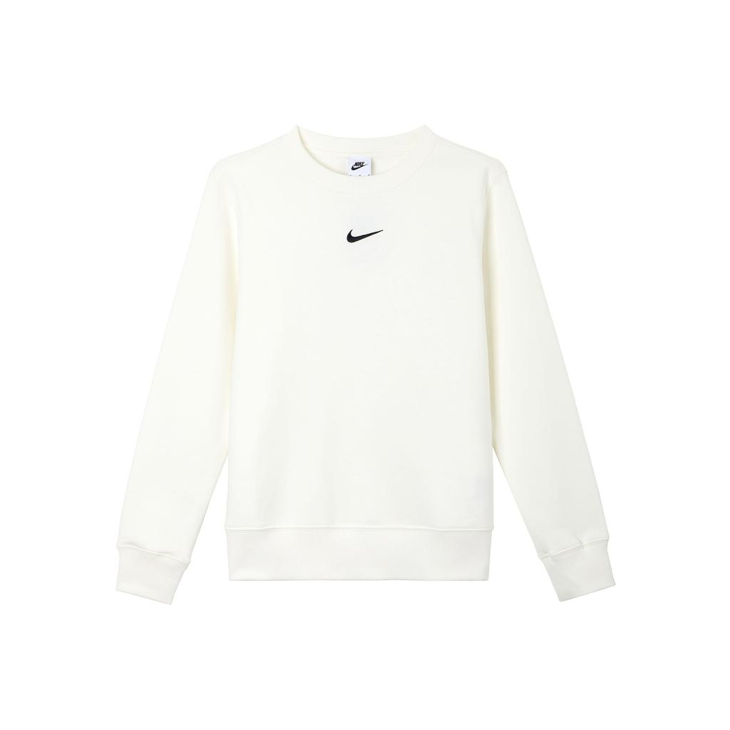 Nike Sportswear Phoenix Fleece Lined Crew Neck Athleisure Long Sleeved Sweatshirt Women's Canvas White/Black DQ5752-133