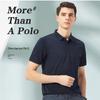 SANSAN Men's Silk Blend Breathable Embroidered Polo Shirt
