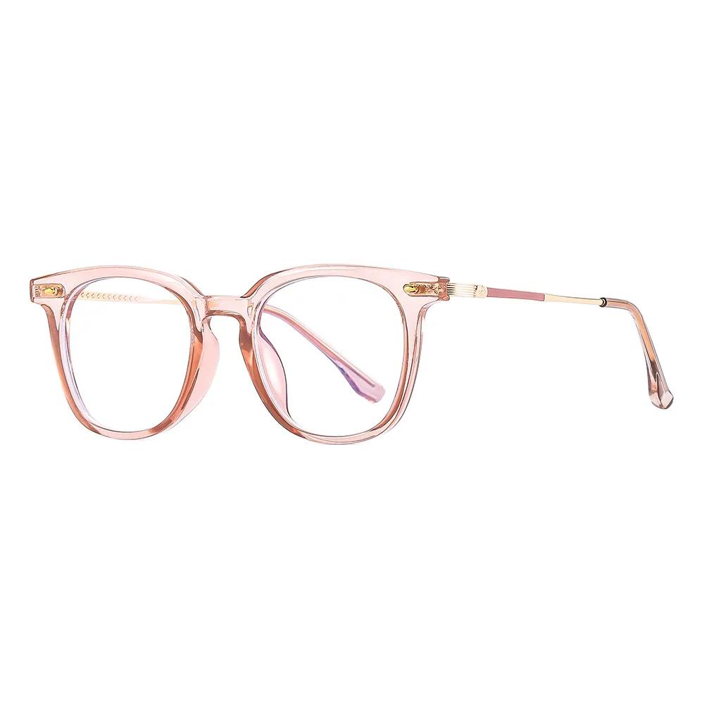 

New Trendy Anti- Blue-Ray Retro Optical Grade Spectacles Square TR Frames Fashion Spring Hinge PC Eyeglasses Non Prescription