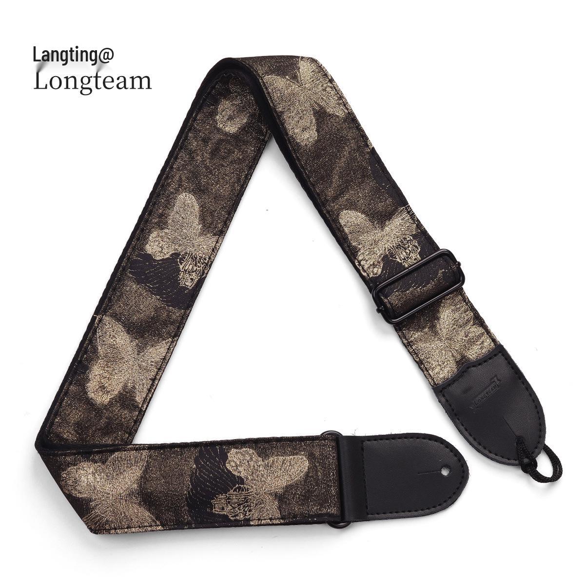 Langting Personalized Electric & Acoustic Guitar Strap - Musical Instrument Accessory Universal Guitar чёрный