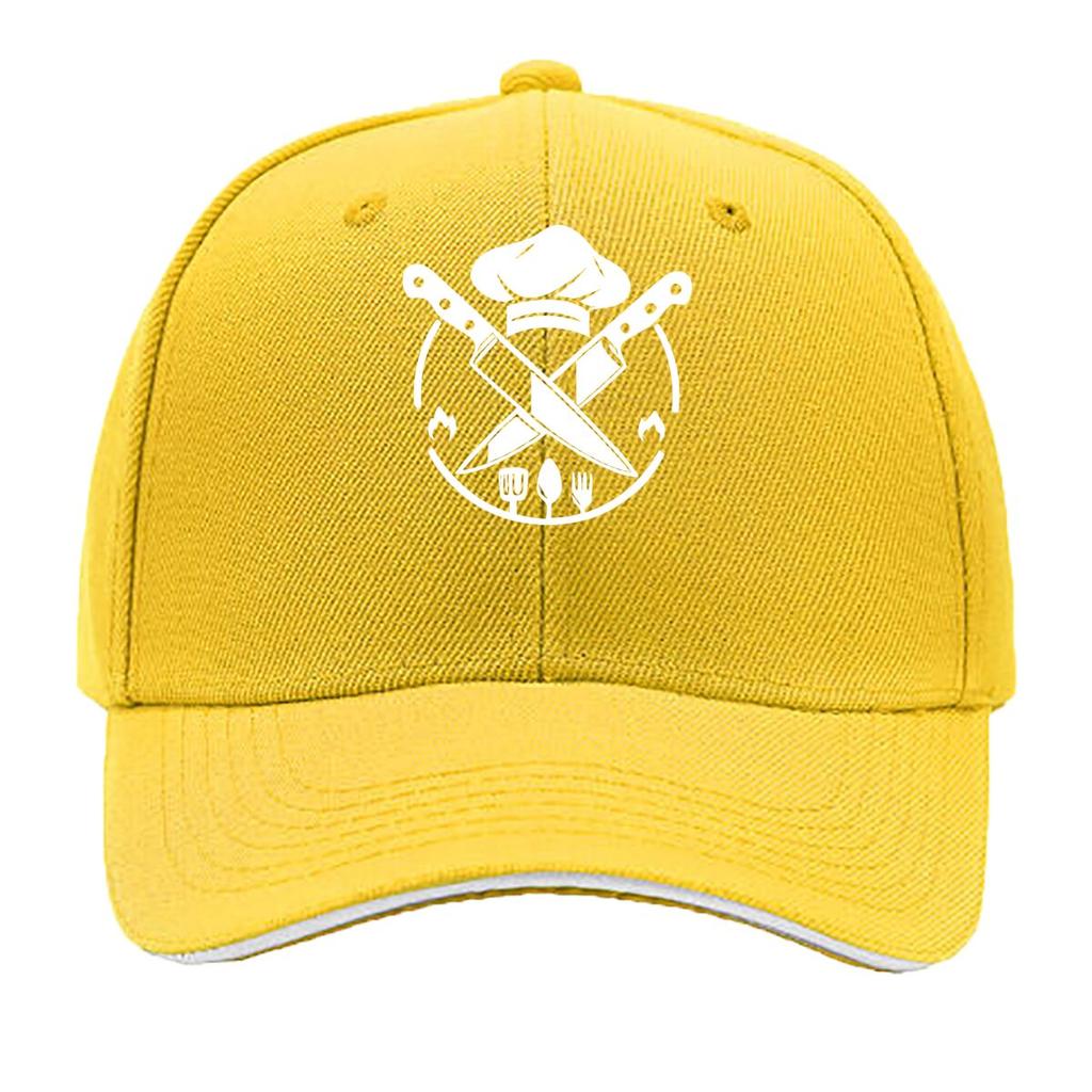 Unisexs Vintage Chef Print Adjustable Washable Outdoor Hat Suitable for Classes Casual Wear Outdo Sandwich Baseball Cap