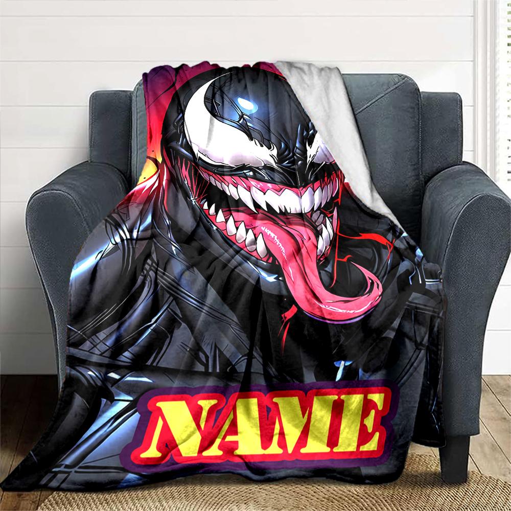 Customiz Name Personality venom Blanket Soft &Warm Sofa Office Bed Travel Lunch Break Blanket, Gift Suitable All Seasons