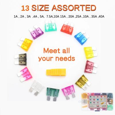 Kit asortiment de siguranțe cu lame de mașină 130 de bucăți Siguranțe automate pentru lame de camion 1A 2A 3A 4A 5A 7.5A 10A 15A 20A 25A 30A 35A 40A