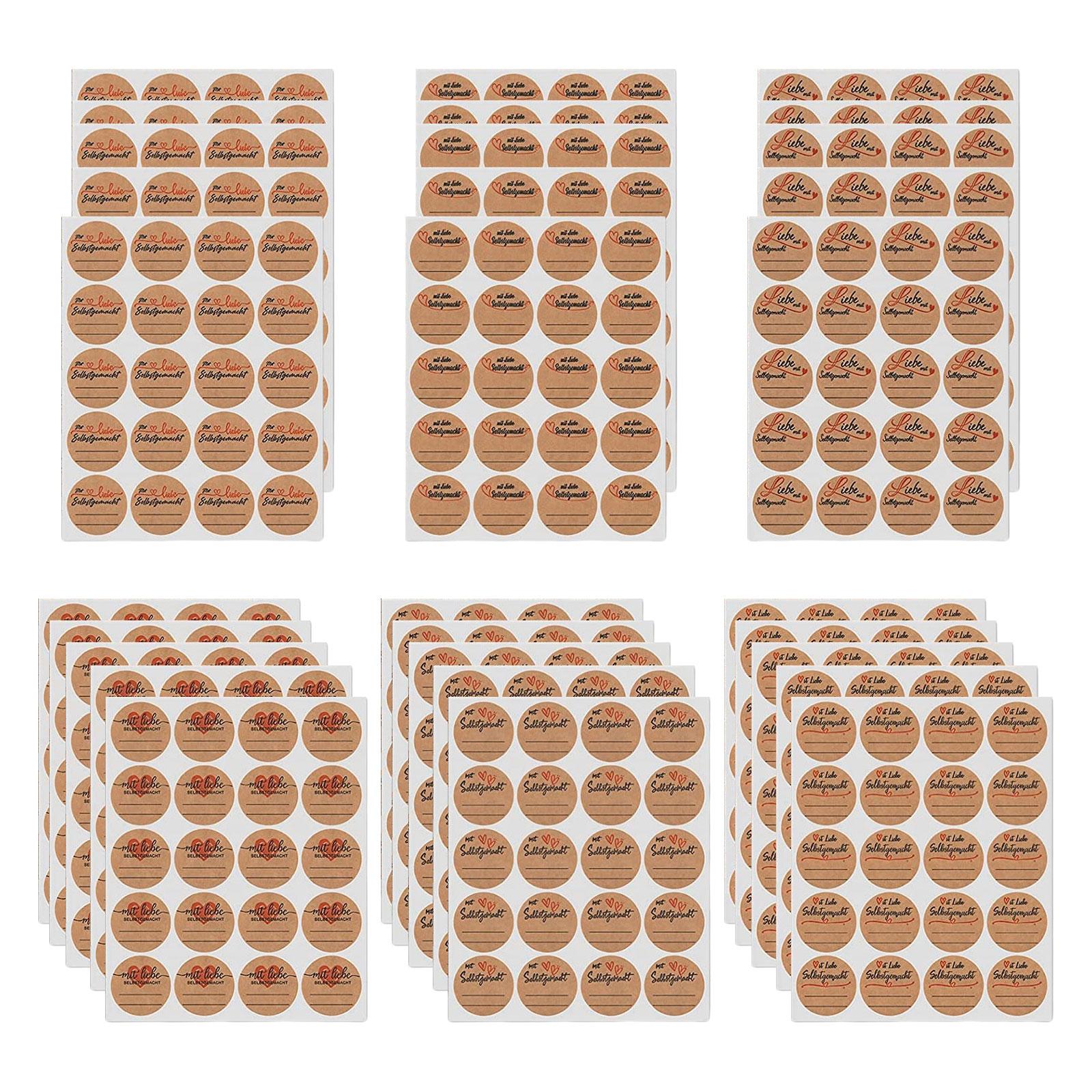 

600Pcs Jar Labels Decorative Labels Gift Box Label Sticker for Crafts Present Tags Valentines Day Cards Boutiques Scrapbooking