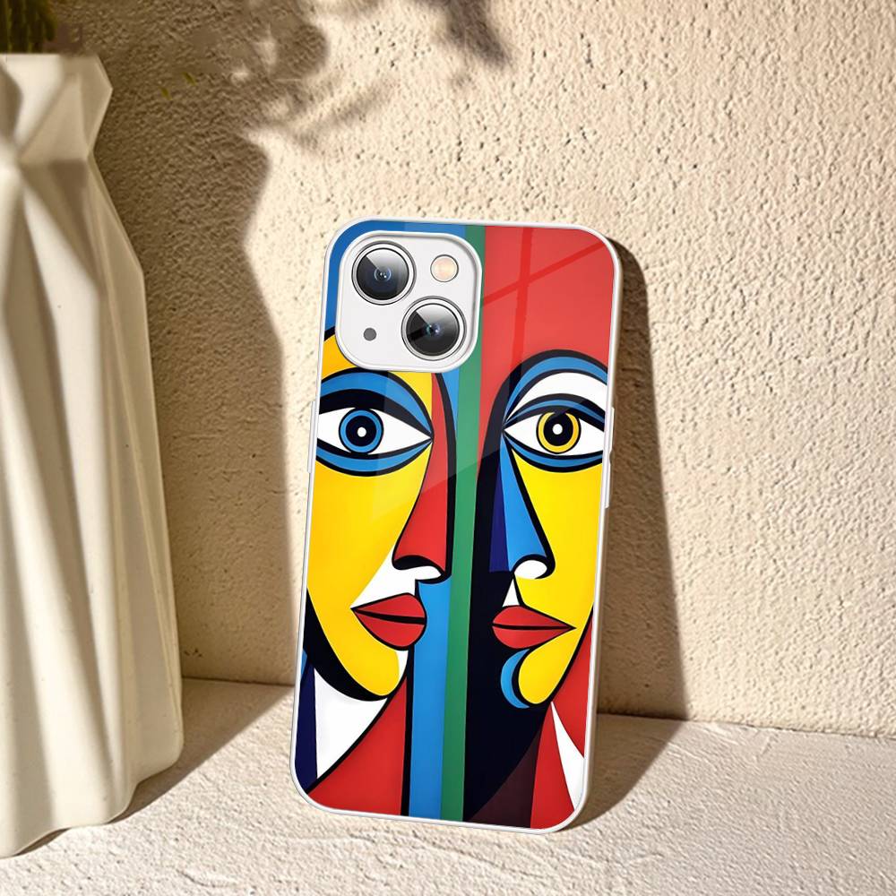 

Picasso Abstract Art Painting Tempered Glass For Iphone 14 13 12 11 Pro Mini XS MAX 14Plus X XS XR Cover iphone 13 mini