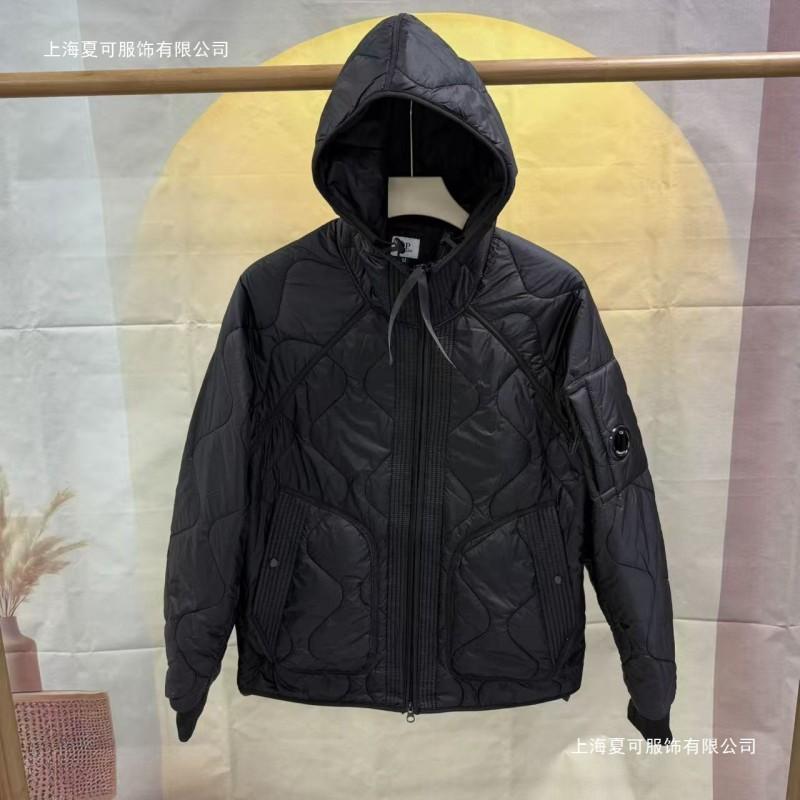 Mens Winter Quilted Hooded Cotton Jacket Loose Fit Solid Color Warm Workwear Coat