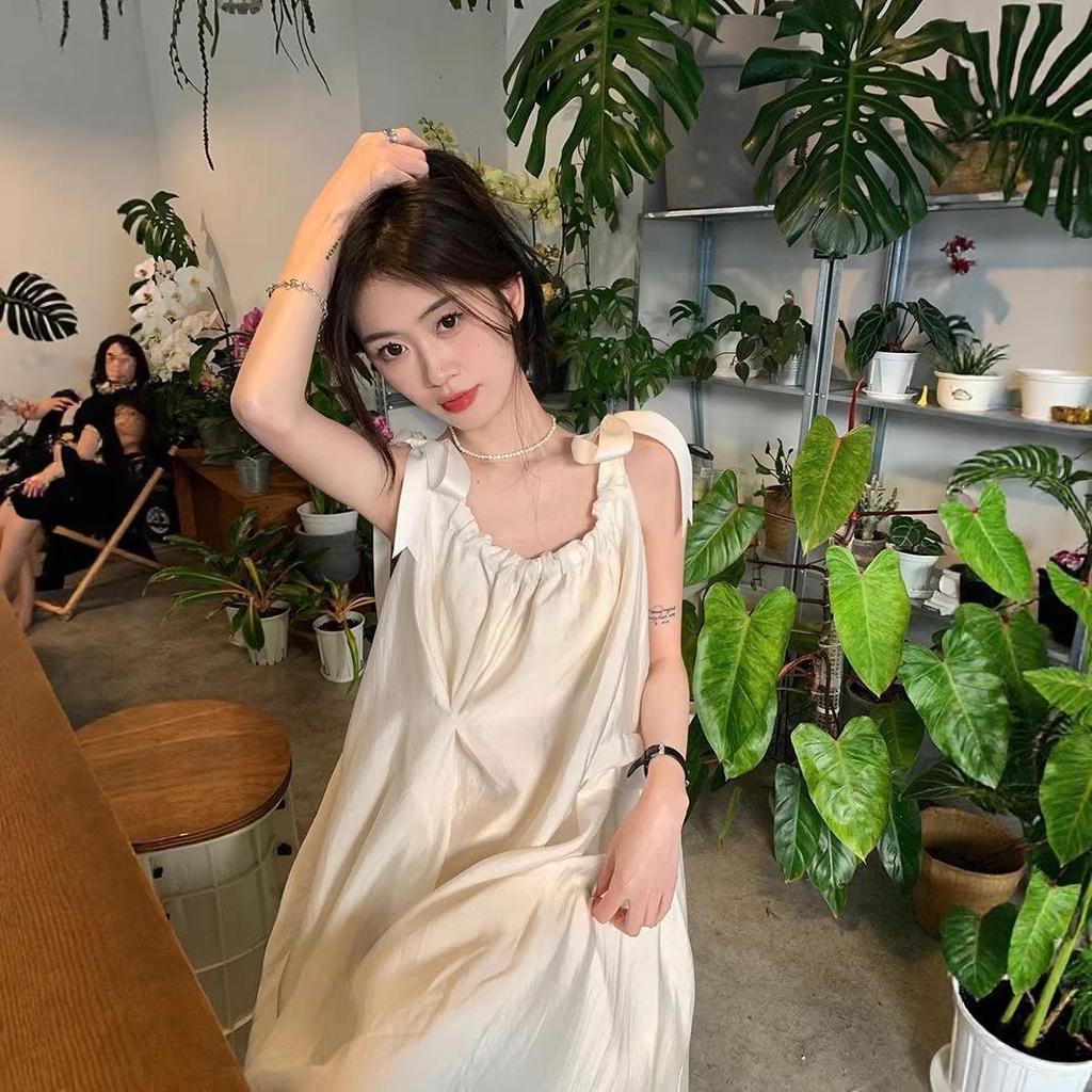 Fairy Summer Strappy Halter Dress: Casual Off-Shoulder Sleeveless Maxi Dress
