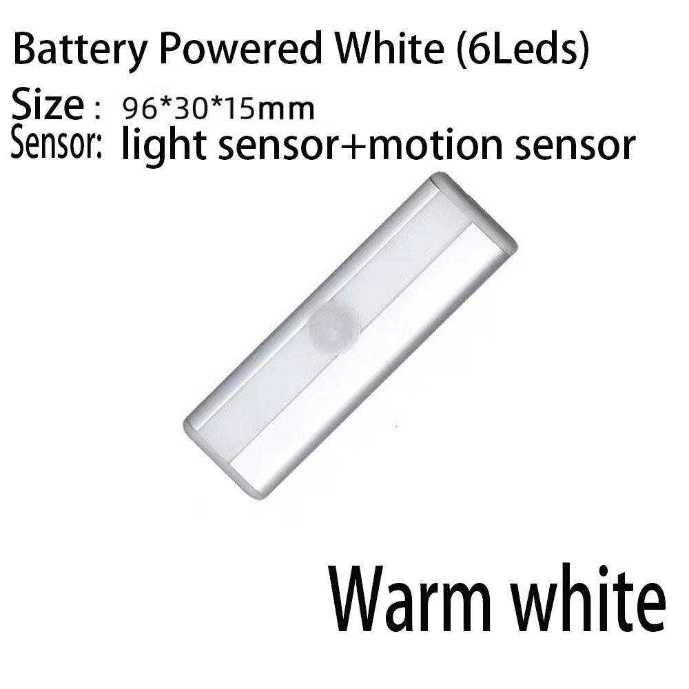 Motion Sensor LED Night Light  Wireless Under Cabinet Light For Kitchen Cabinet Bedroom Wardrobe Indoor Light Battery Powered