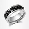 Punk masculino feminino estilo corrente aço inoxidável banda anel jóias casal presente
