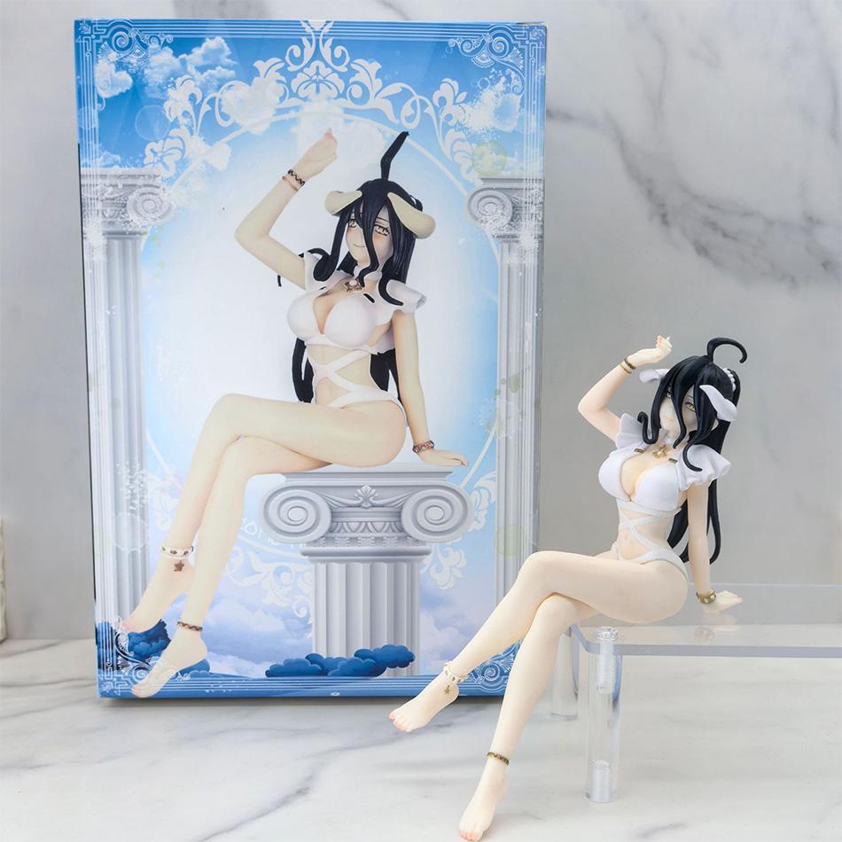 Overlord Figures Albedo Anime Figure Sexy Girl Swimsuit Sitting Figurine Model Pvc Statue Doll Collection Decoration Toys Gifts