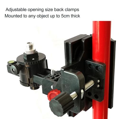 Fine-tuning Bracket Level Adapter, 360 Adjustable L-Shaped Pivot Base with Adjustable Clip for Telescopic Rod Bracket