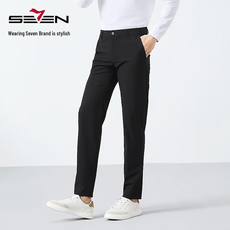 Qipai Men's Cupro Blend Business Casual Trousers
