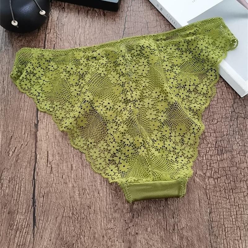 French Lace Embroidery Underwear Sexy Satin Thin Cup Push Up Bra Set Women Romantic Bralette Summer Green Breathable Lingerie
