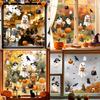 Creative Holiday Gifts Halloween Ghost Window Clings, Cute Pumpkin And Black Cat Static Stickers, PVC Party Atmosphere Props Waterproof Decals,