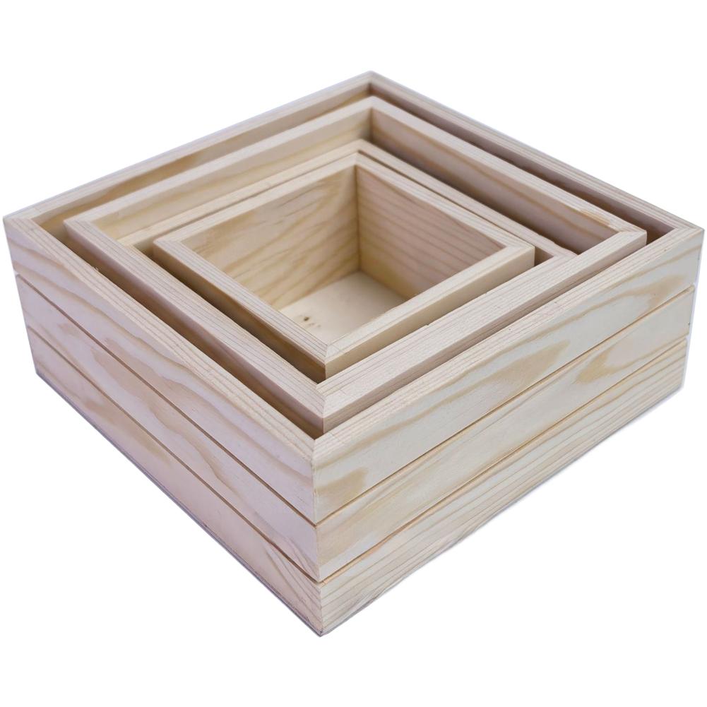 1 Pcs Wooden Tray Set Storage Box Modern Home Decor Square Succulent Organizer Square Storage Box Home Accessories