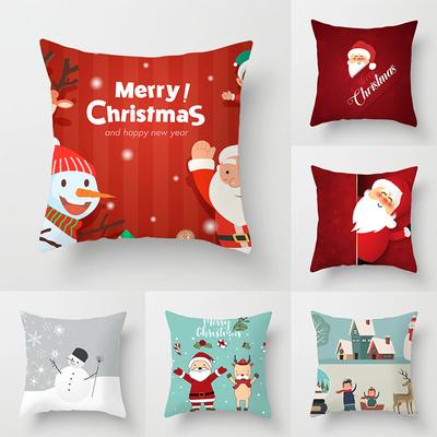 Cartoon Christmas Throw Pillow Set Santa Claus Sofa Gift Home Decor Pillowcase Christmas Gift Pillowcase