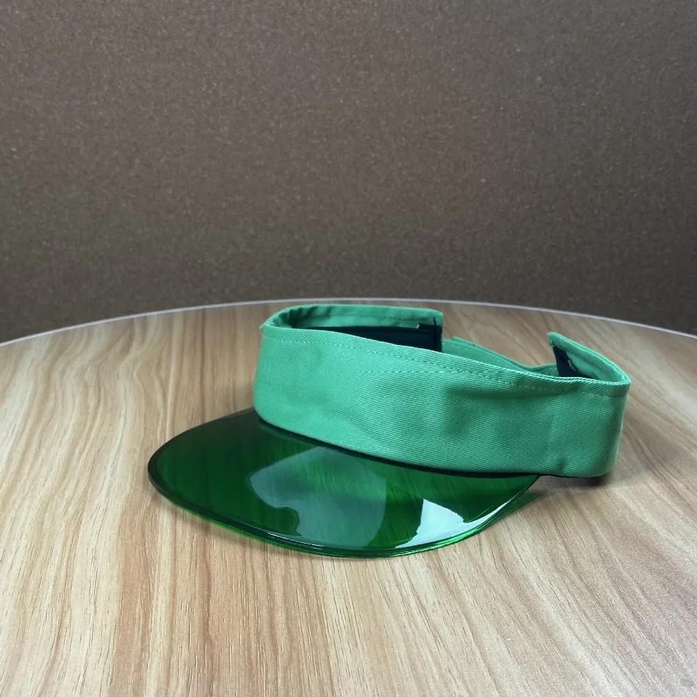 Fashion UV Protection Leopard Print Visor Cap Sunscreen Solid Color Transparent Hollow Hat Adjustable Cool Sun Hat Hiking