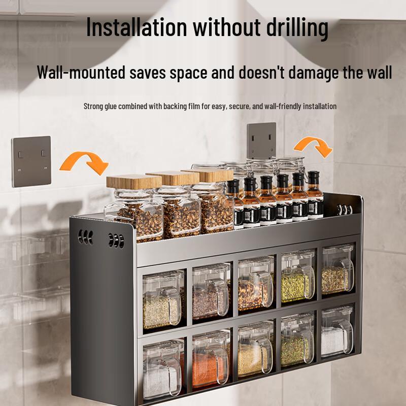 Yunshuang Multifunctional Stainless Steel Kitchen Spice Rack