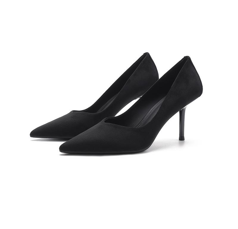 8-Sexy Leopard Print Not Tired Feet Single Shoes Women's Beautiful Pointed Stiletto Suede High Heels