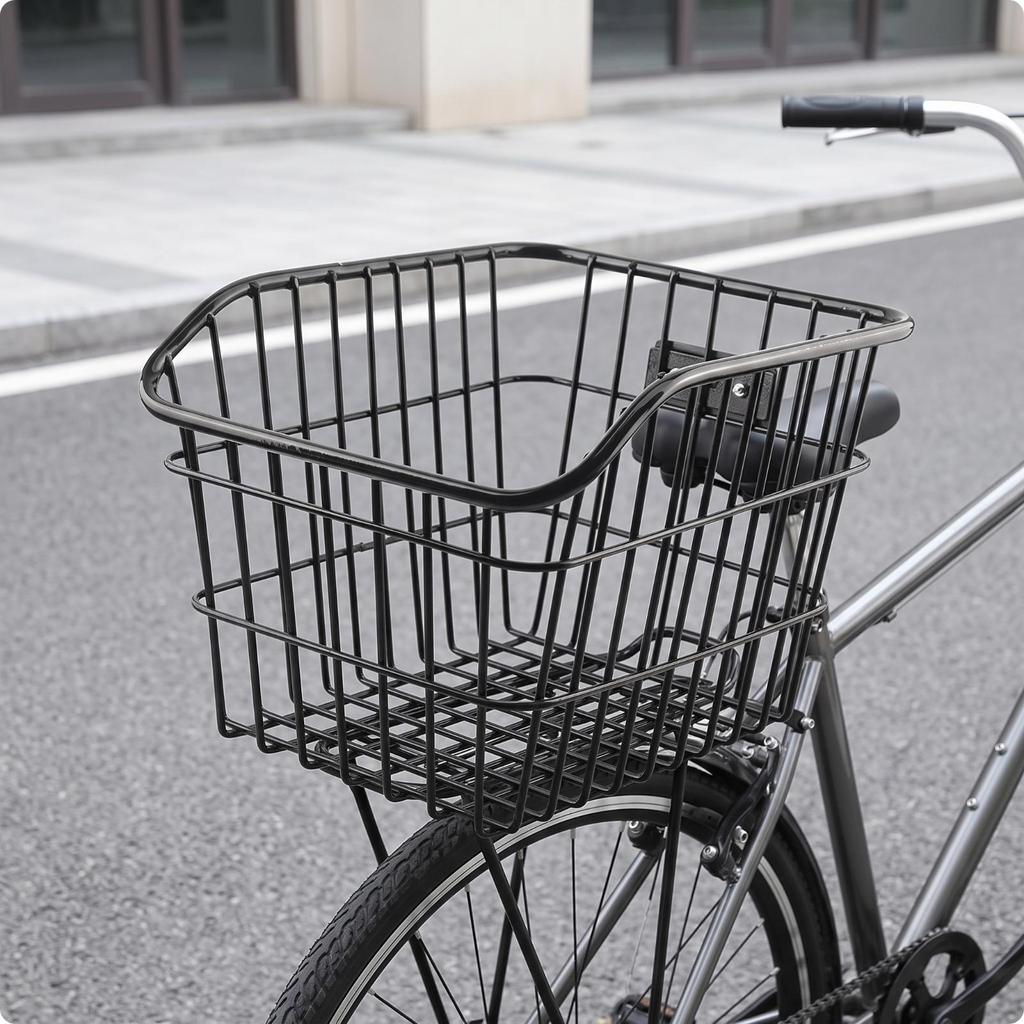 Cycle Rear Cargo Rack with Wire Basket | Metal Construction, RustResistant, Bike