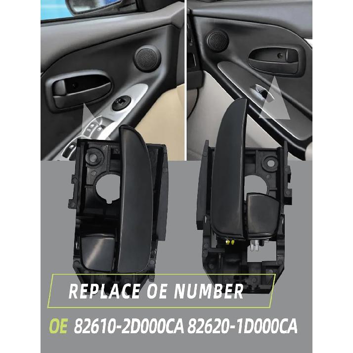 Interior Door Handle Front Or Rear Left Driver/Right Passenger Side Compatible With Hyundai Elantra 2001 2002 2003 2004 2005 2006 Replaces#