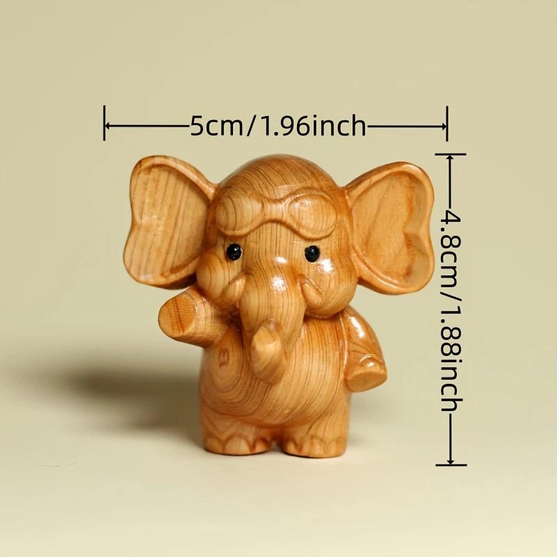 Handcrafted Wooden Elephant Figurine - Versatile Indoor/Outdoor Decor for Christmas, Diwali, New Year & Prosperity Celebrations